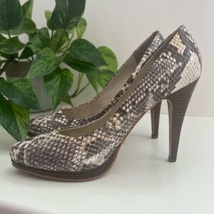 Nine West Snakeskin Print Vegan Platform Stiletto Heels 👠